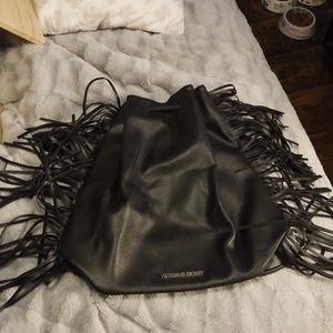 Victoria secret drawstrong fringe book bag